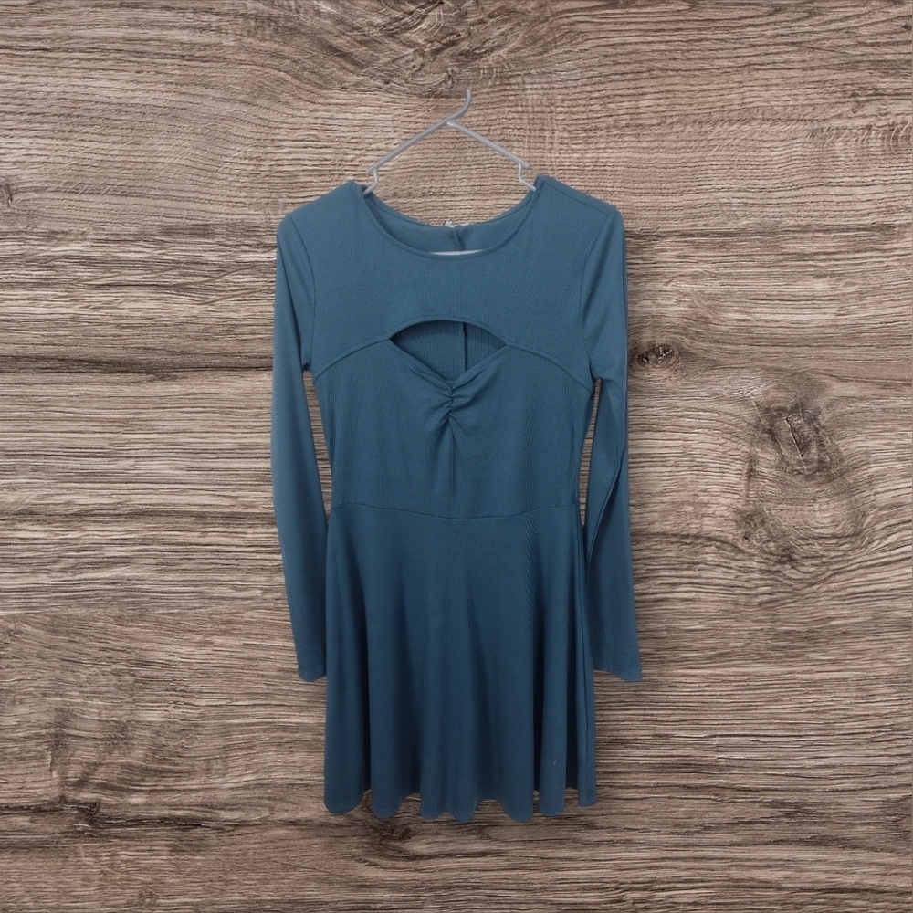 Lily Rose Long Sleeve Ribbed Skater Dress